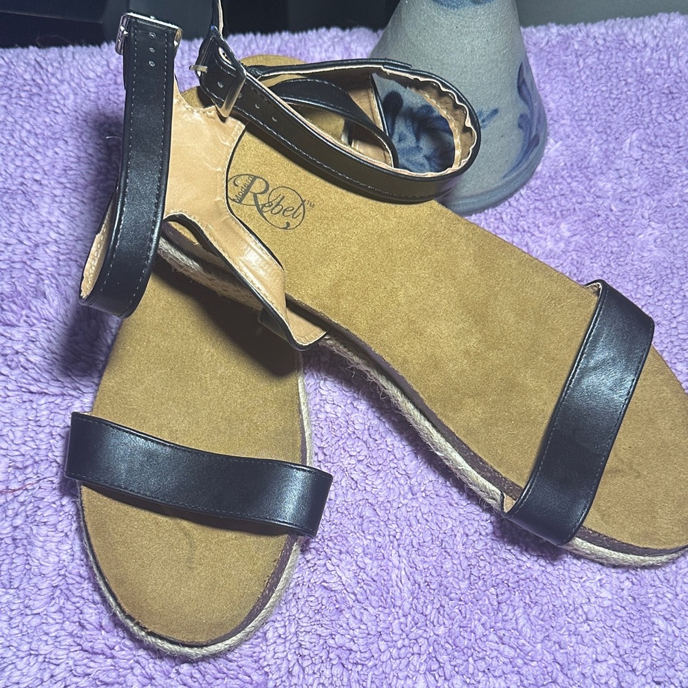 Rebels Black and Brown Women's Sandals